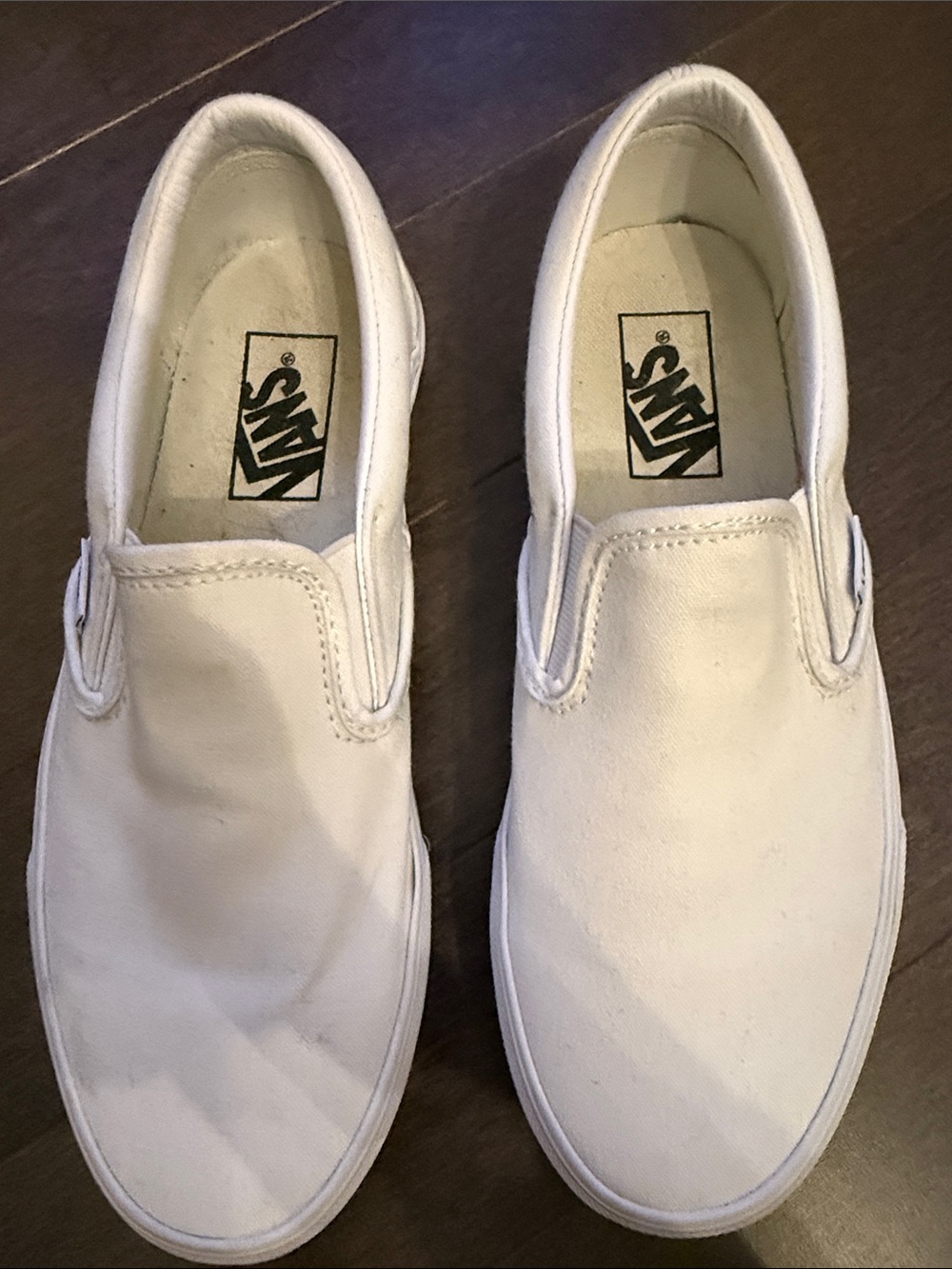 Vans White Canvas Slip-On Loafers for Women